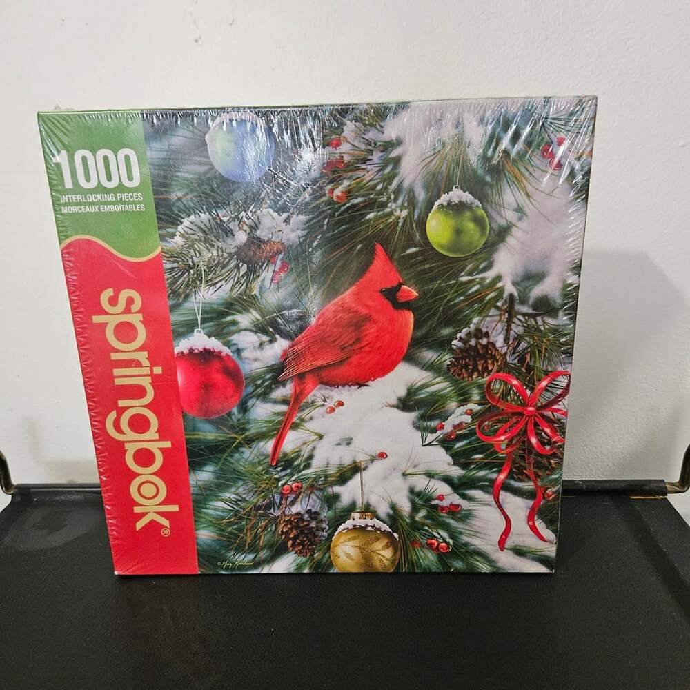 Springbok Nature's Ornament Jigsaw Puzzle 1000 Pieces Cardinal Christmas